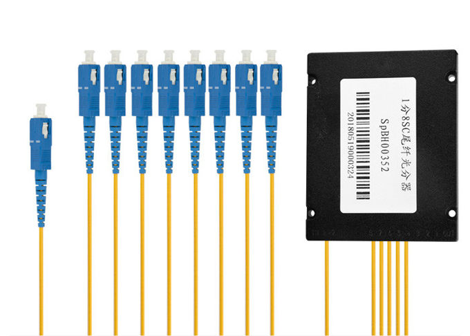 Kasten 1x8 Plc-Faser-Optikteiler-Einmodenfaser-optisches Kabel G657A1 1